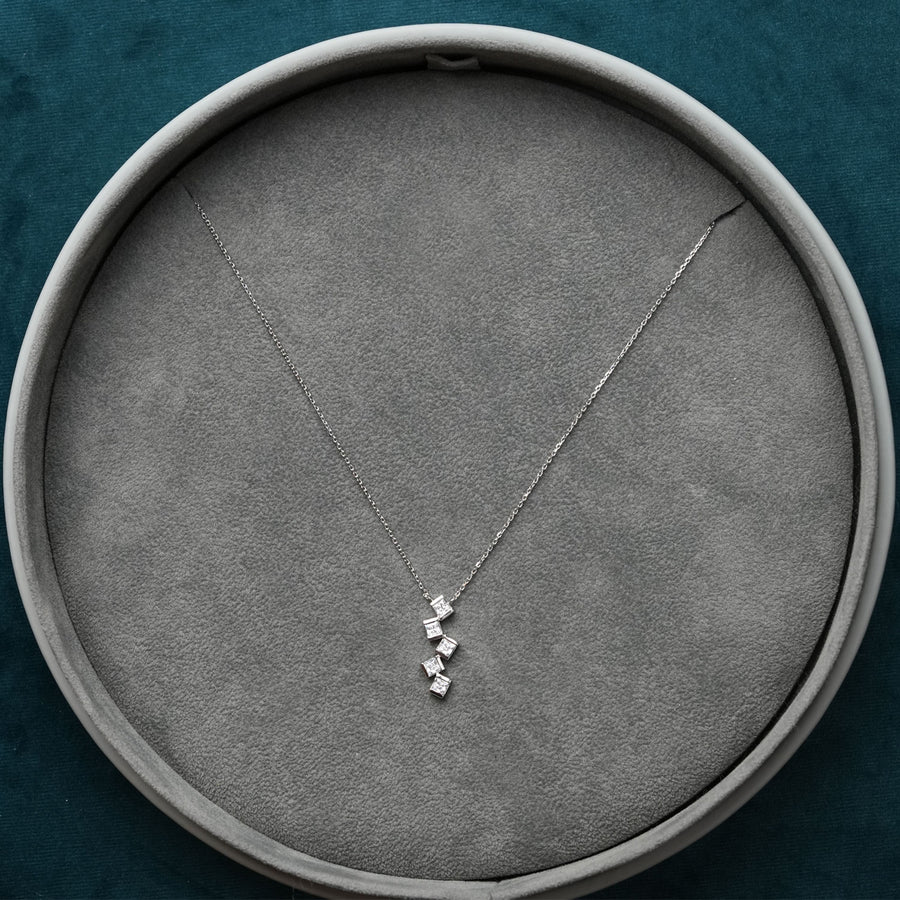 Cubo - Cascading Lab Grown Diamonds Necklace 18ct Gold