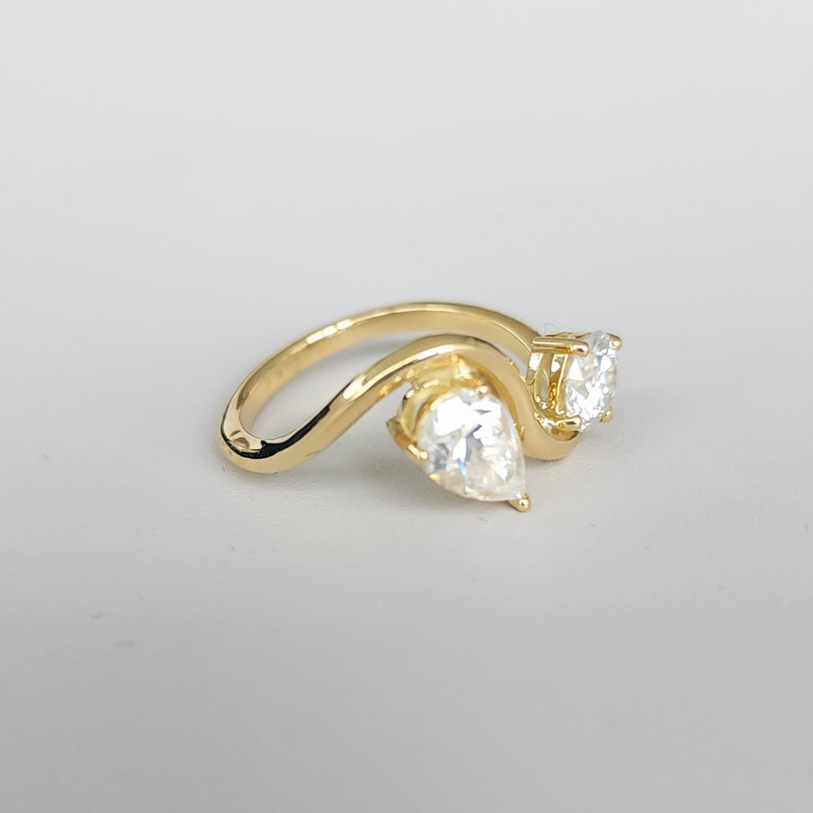 Doppio Brillante - 18K Gold Toi et Moi Lab Grown Diamonds Ring