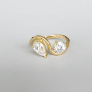 Doppio Brillante - 18K Gold Toi et Moi Lab Grown Diamonds Ring