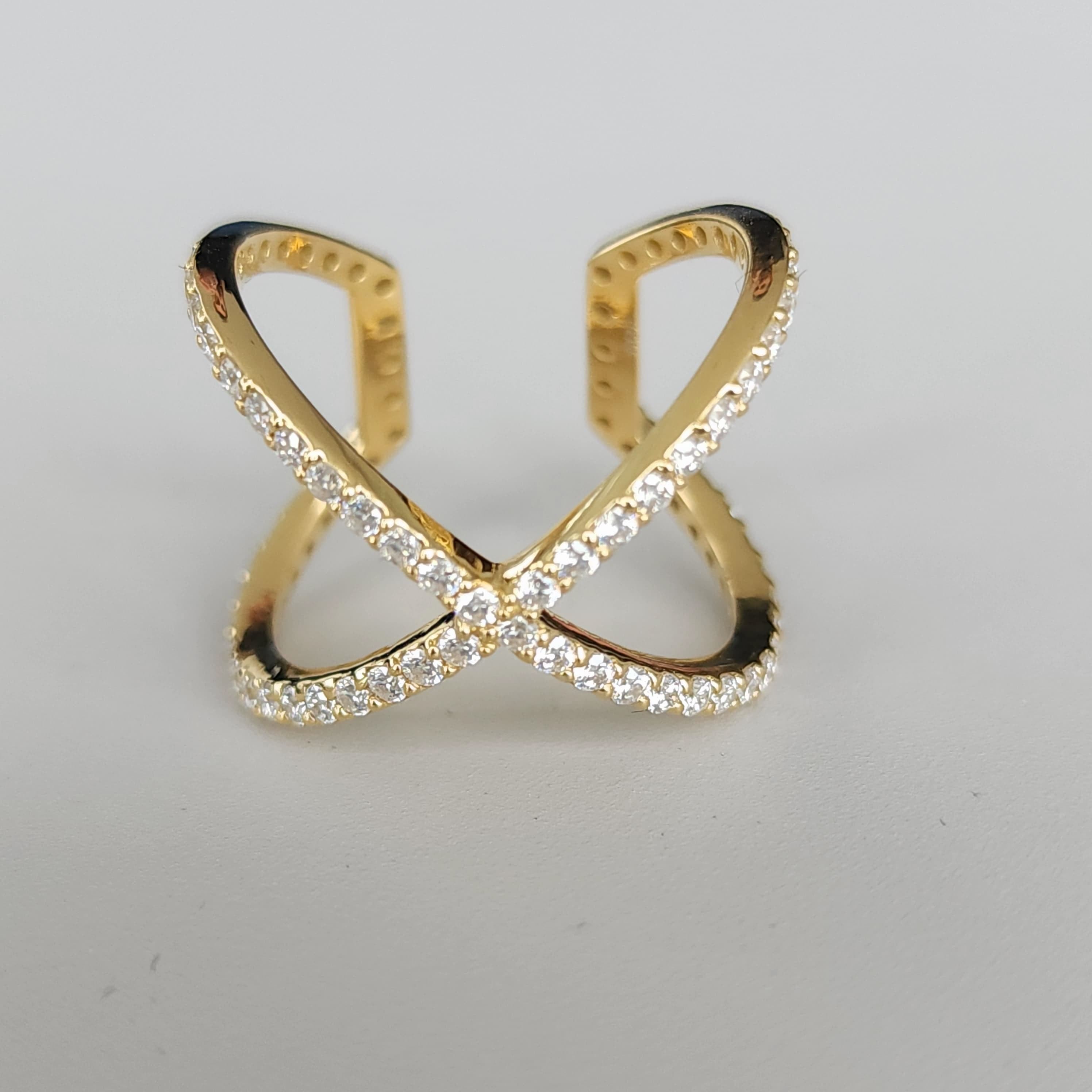 Doppio Fascino - 18K Gold Lab Grown Diamonds Pave Statement Ring