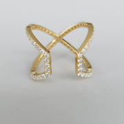 Doppio Fascino - 18K Gold Lab Grown Diamonds Pave Statement Ring