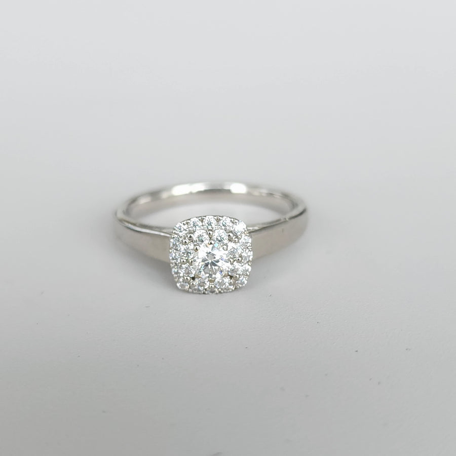 Doppio Fulgore - 18K Gold Double Halo Lab Grown Diamonds Ring