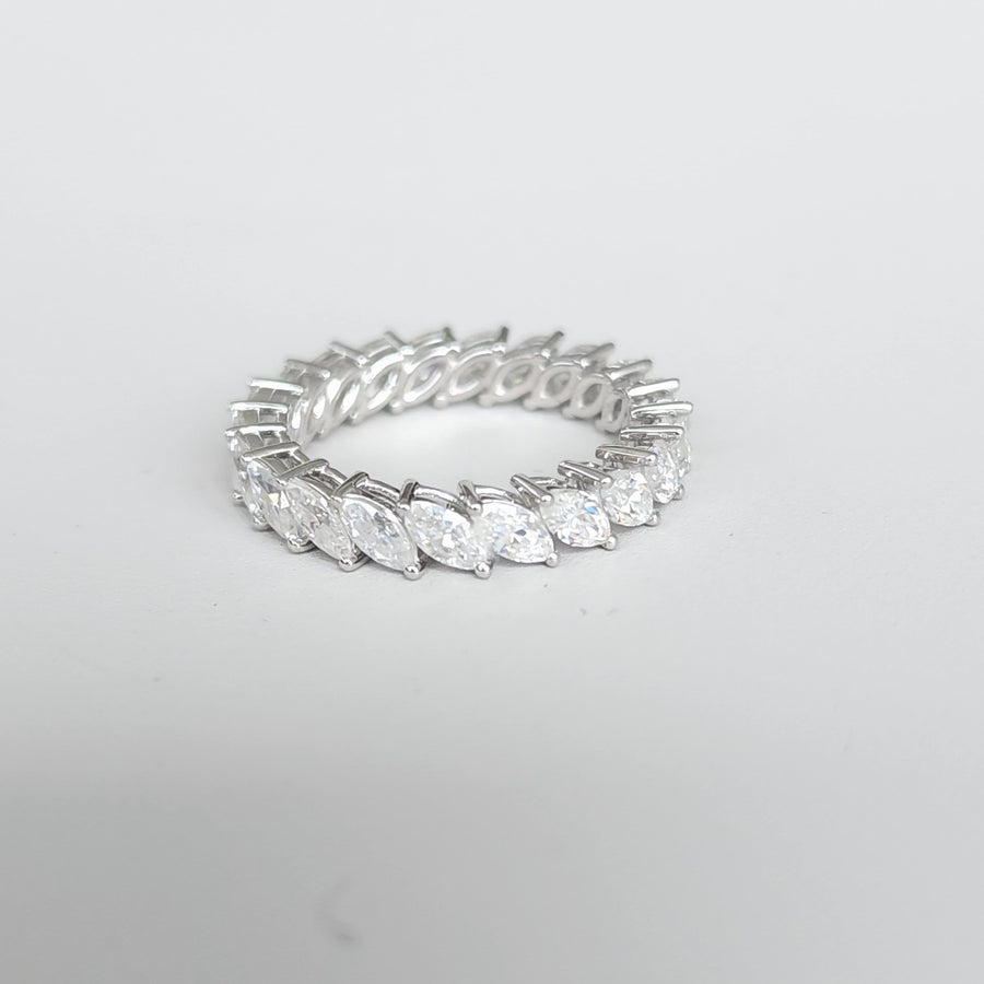 Fata Della Neve - Eternity Marquise Lab Grown Diamonds 18ct Gold Ring