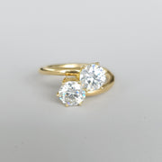 Luce Eterna - Lab Grown Diamonds 18ct Gold Toi et Moi Ring