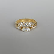 Luna Inclinata set - Marquise Lab Grown Diamond Ring Set