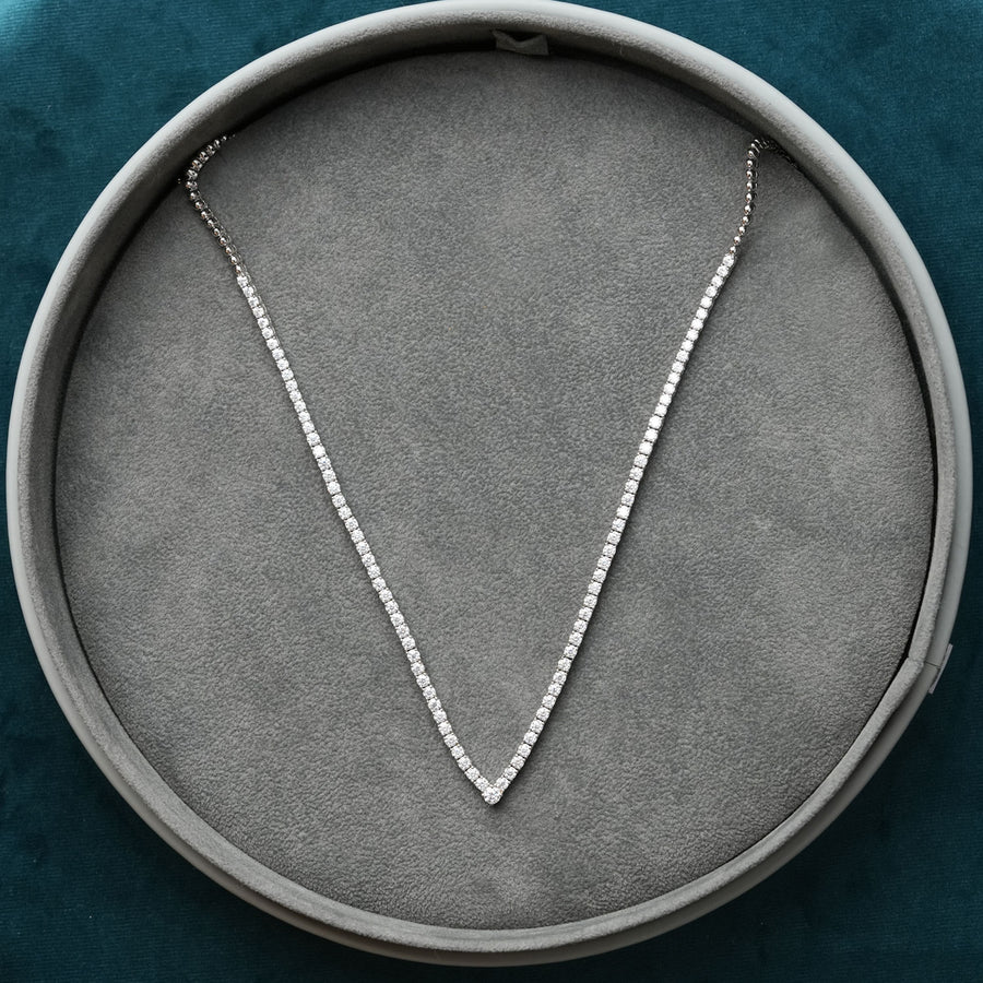 Angelica - Lab Grown Diamond 18ct Gold Tennis Necklace