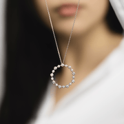 La Donna - Circle Lab Grown Diamonds Necklace in 18ct Gold