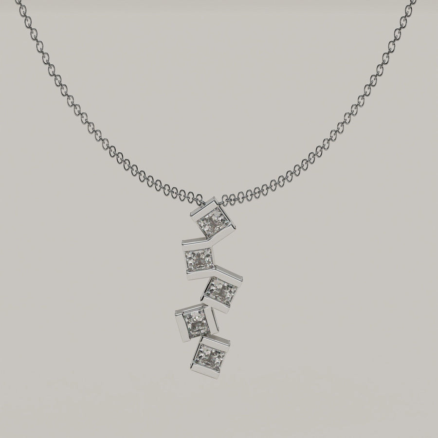 Cubo - Cascading Lab Grown Diamonds Necklace 18ct Gold