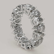 Eterna Goccia - Pear-Shaped Eternity Moissanite 18ct Gold Ring - Vucceli