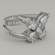 Ondina - Butterfly-shaped Brilliant Moissanite 18ct Gold Ring - Vucceli