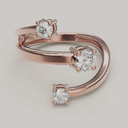 Cicilia - Three-stone 18ct Gold Moissanite Ring - Vucceli