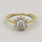 Merita- Gold and Moissanite Engagement Ring - Vucceli