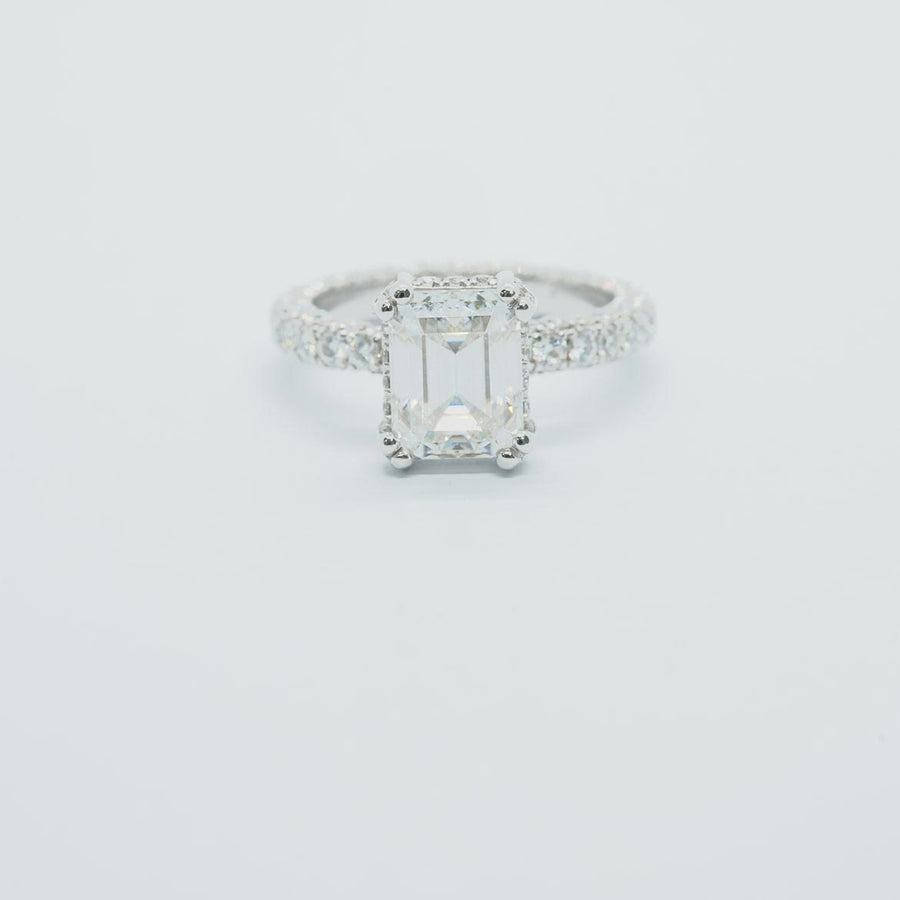 Luxe Emeraude - Full Pave Solitaire Grown Diamonds Ring