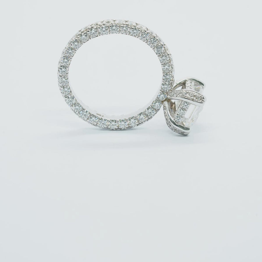 Luxe Emeraude - Full Pave Solitaire Grown Diamonds Ring