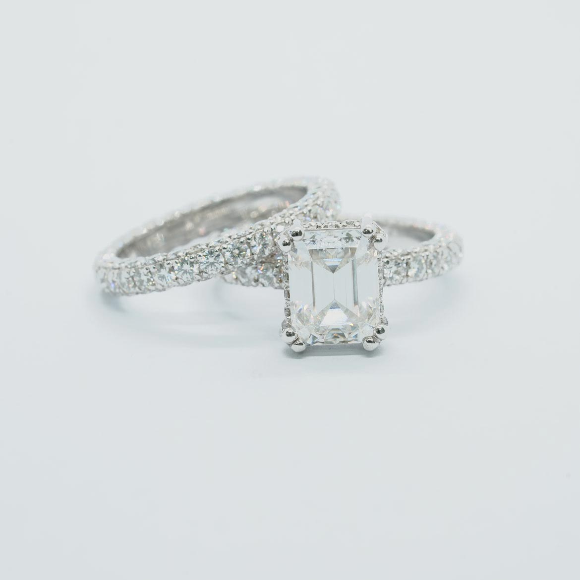 Luxe Emeraude Twin - Full Pave Wedding Grown Diamond Ring
