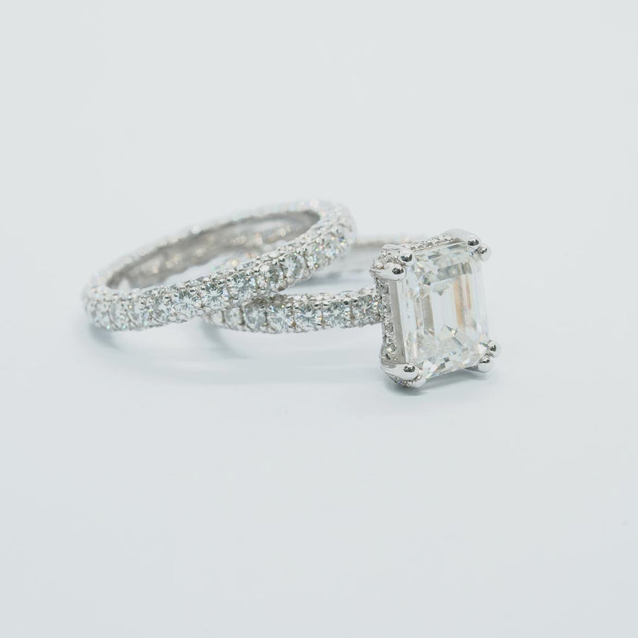 Luxe Emeraude - Full Pave Solitaire Grown Diamonds Ring