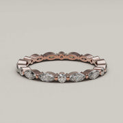 Giovane - Feminine Moissanite Eternity Ring in 18ct Gold - Vucceli