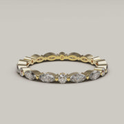 Giovane - Feminine Moissanite Eternity Ring in 18ct Gold - Vucceli