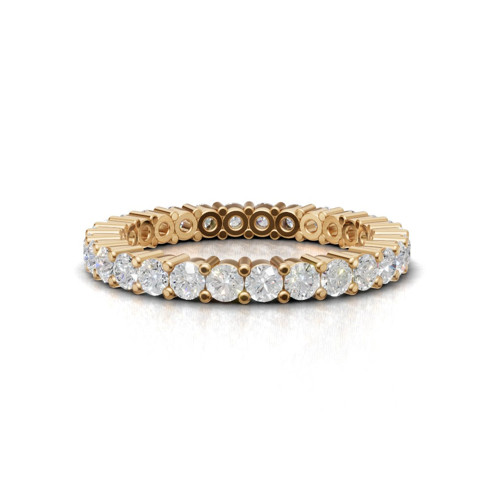 Full Eternity Basket 2.2mm lab grown diamond wedding band, 18K yellow gold - view 4