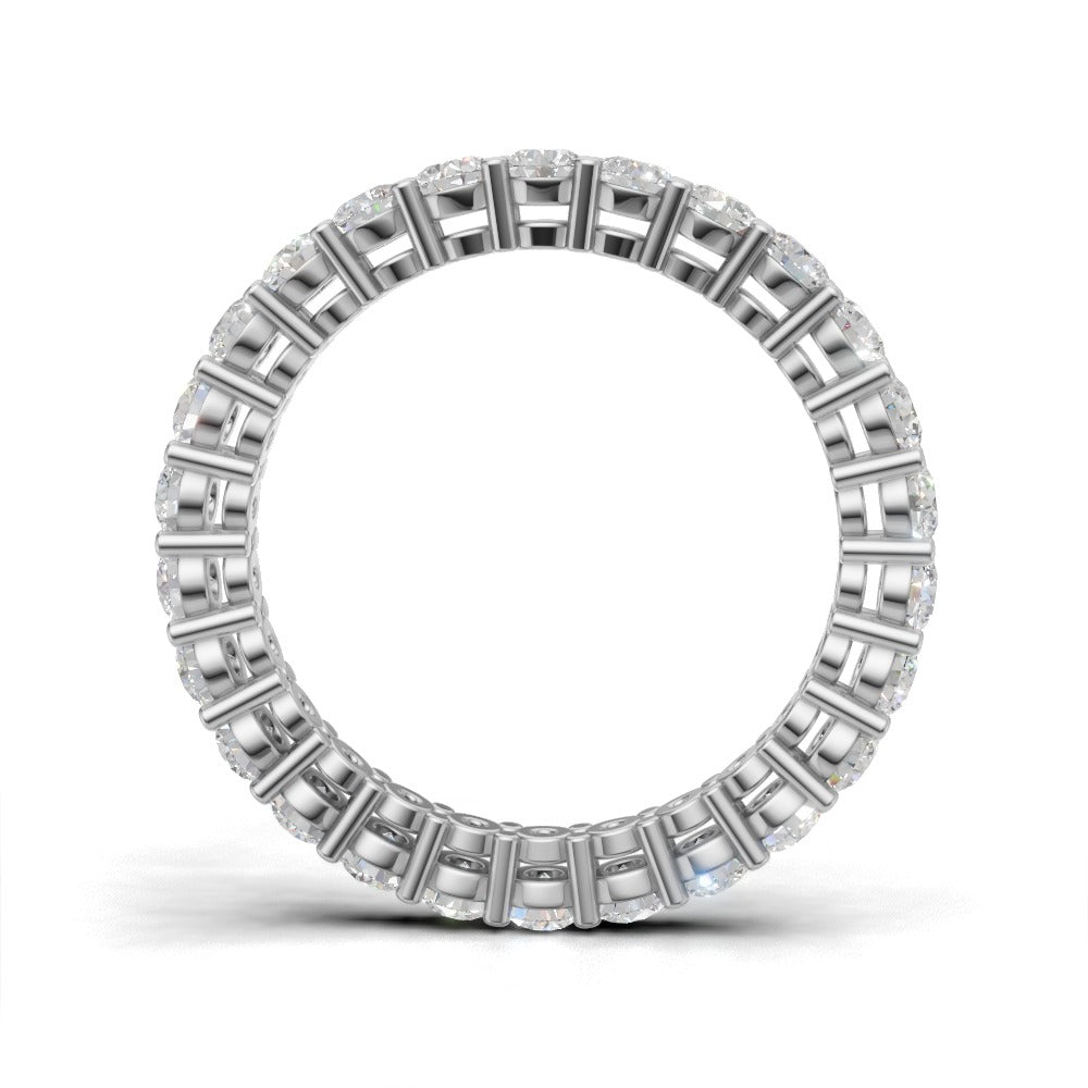 Full Eternity Basket 2.5mm lab grown diamond wedding band, 18K white gold - see through