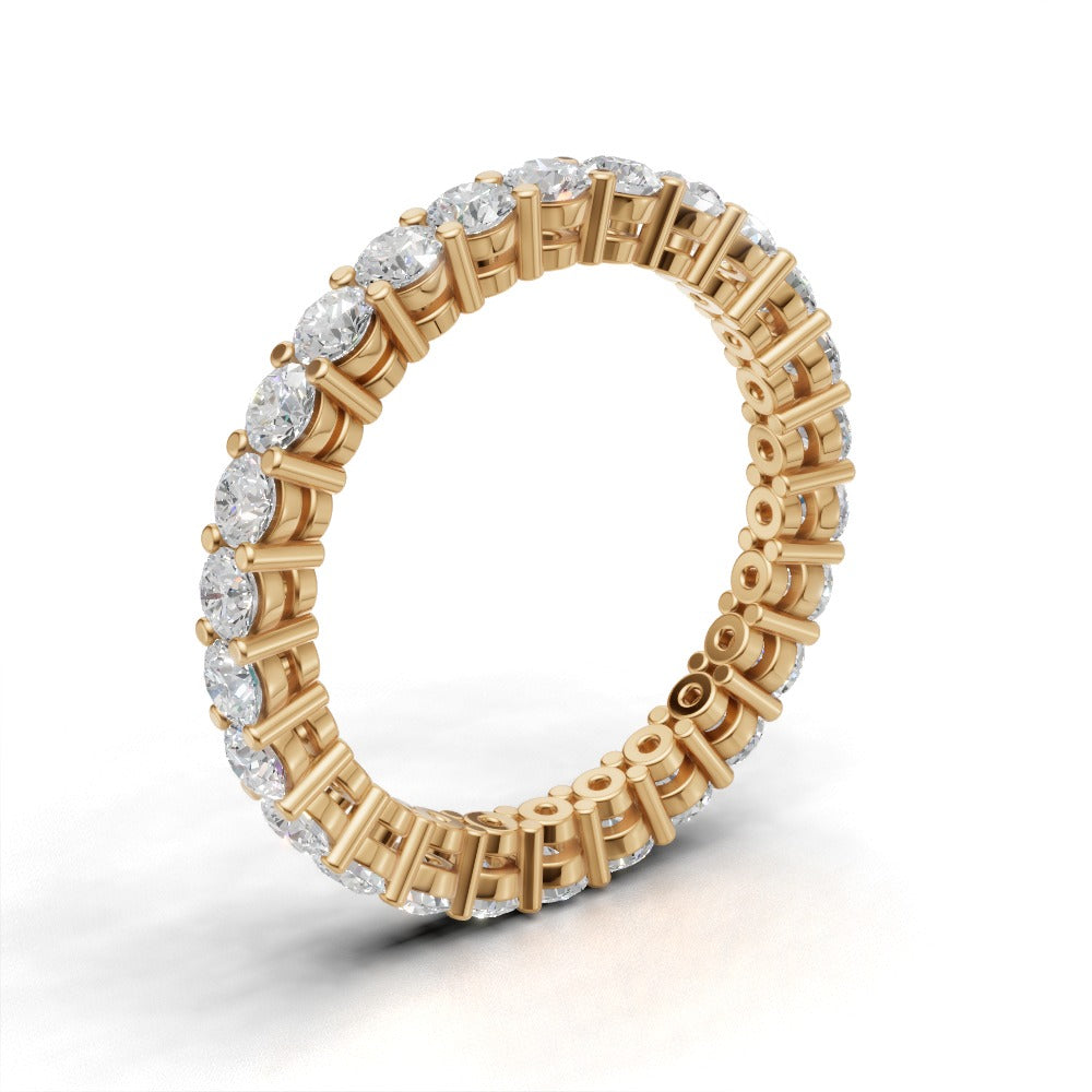 Full Eternity Basket 2.5mm lab grown diamond wedding band, 18K yellow gold - ne