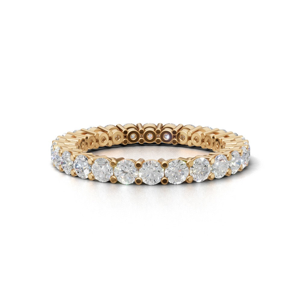 Full Eternity Basket 2.5mm lab grown diamond wedding band, 18K yellow gold - view 4
