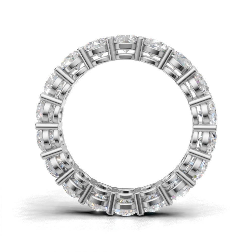 Full Eternity Basket 3.5mm lab grown diamond wedding band, 18K white gold - see through