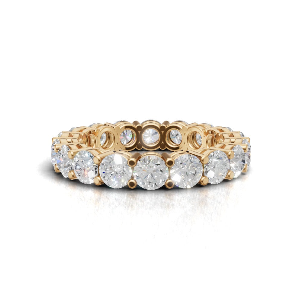 Full Eternity Basket 3.5mm lab grown diamond wedding band, 18K yellow gold - view 4