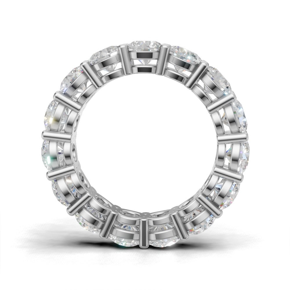 Full Eternity Basket 4.5mm lab grown diamond wedding band, 18K white gold - see through