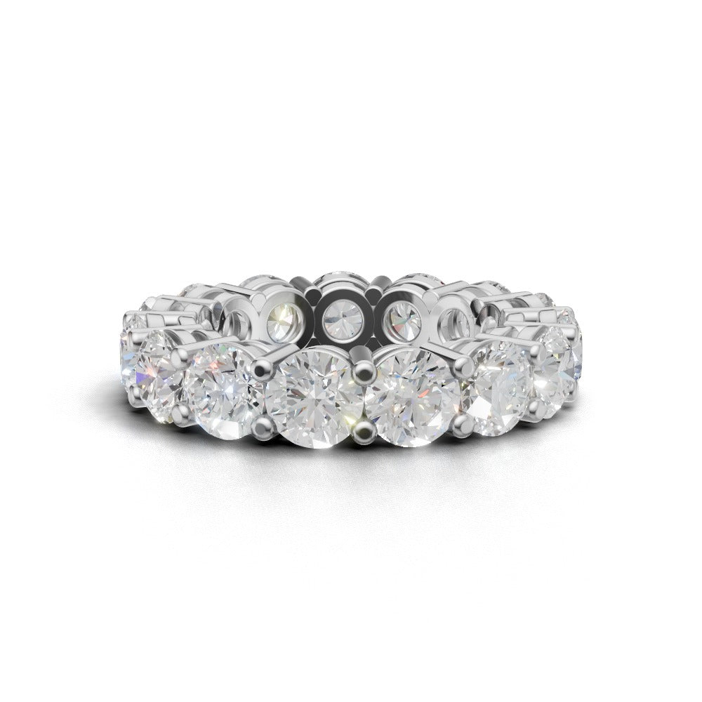 Full Eternity Basket 4.7mm lab grown diamond wedding band, 18K white gold - view 4