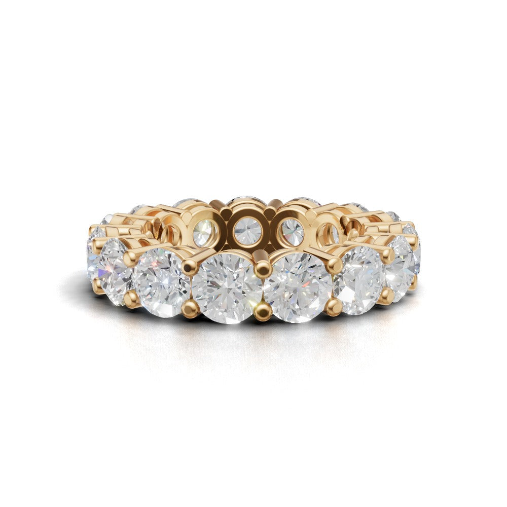Full Eternity Basket 4.7mm lab grown diamond wedding band, 18K yellow gold - view 4