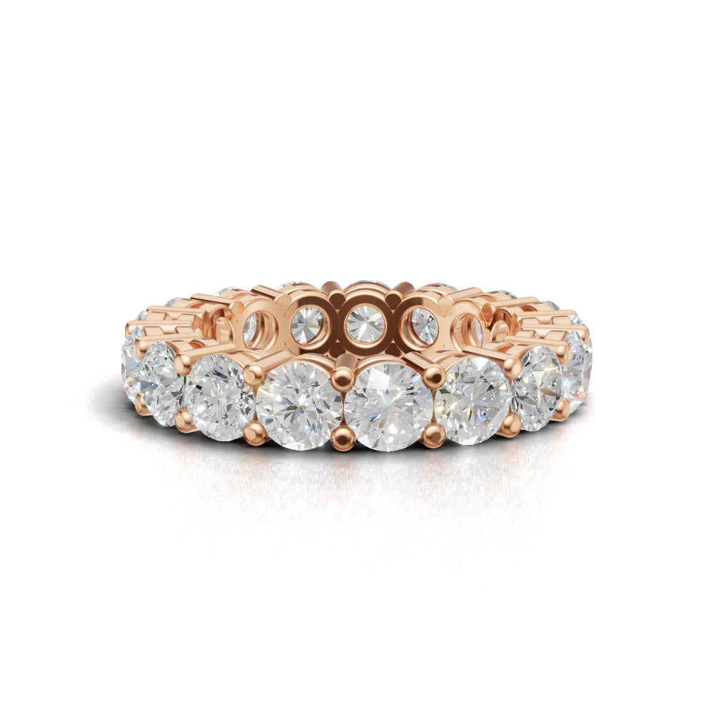 Full Eternity Basket 4mm lab grown diamond wedding band, 18K rose gold - view 4