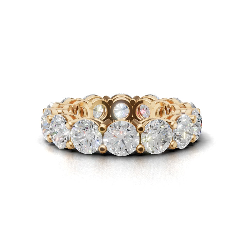 Full Eternity Basket 5mm lab grown diamond wedding band, 18K yellow gold - view 4
