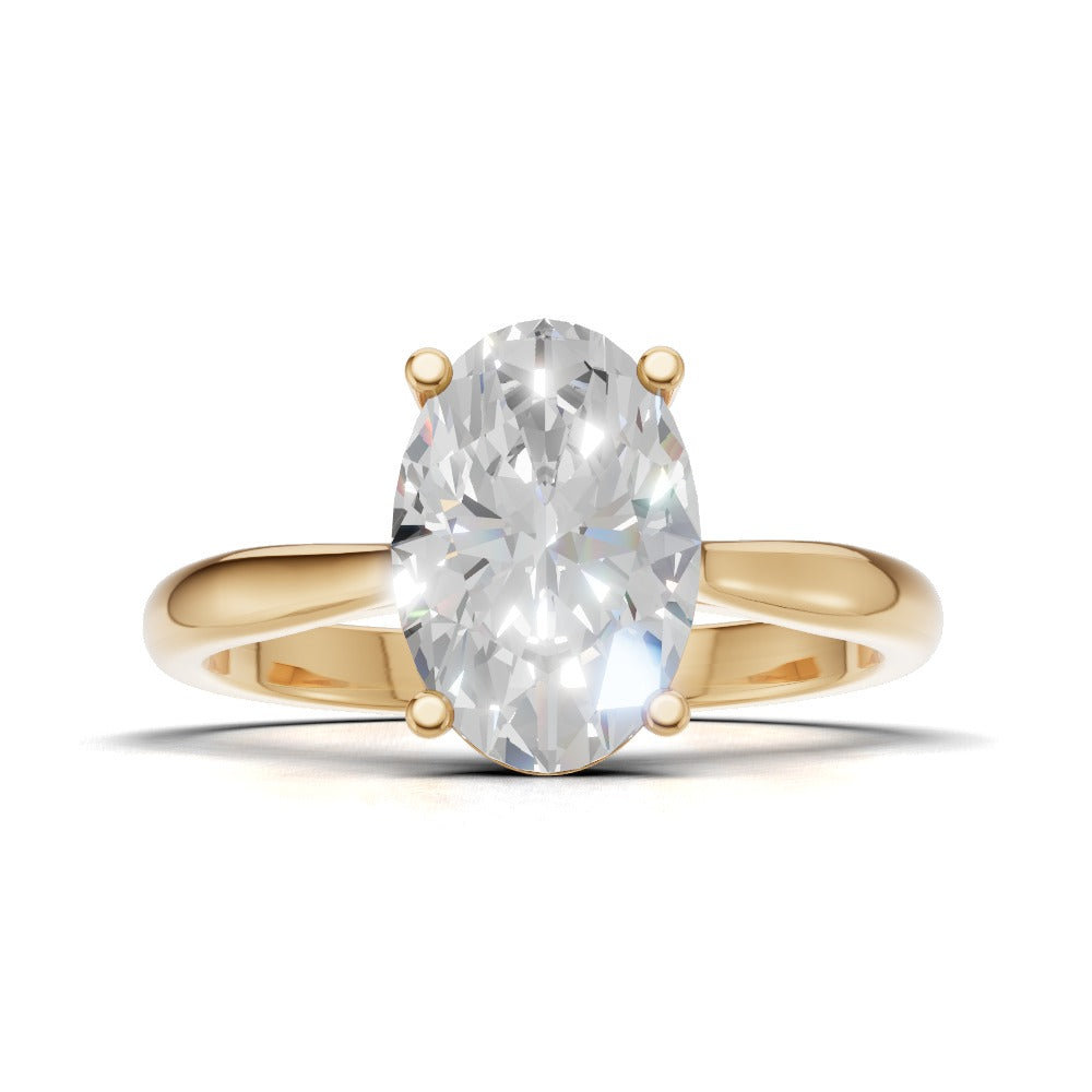 Abside, 1.5ct oval lab grown diamond engagement ring, Cathedral Plain Gallery, 18K yellow gold - view 4