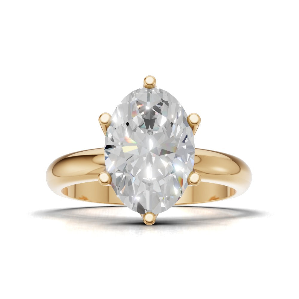 Calice, 2ct oval lab grown diamond engagement ring, Petal Set, 18K yellow gold - view 4
