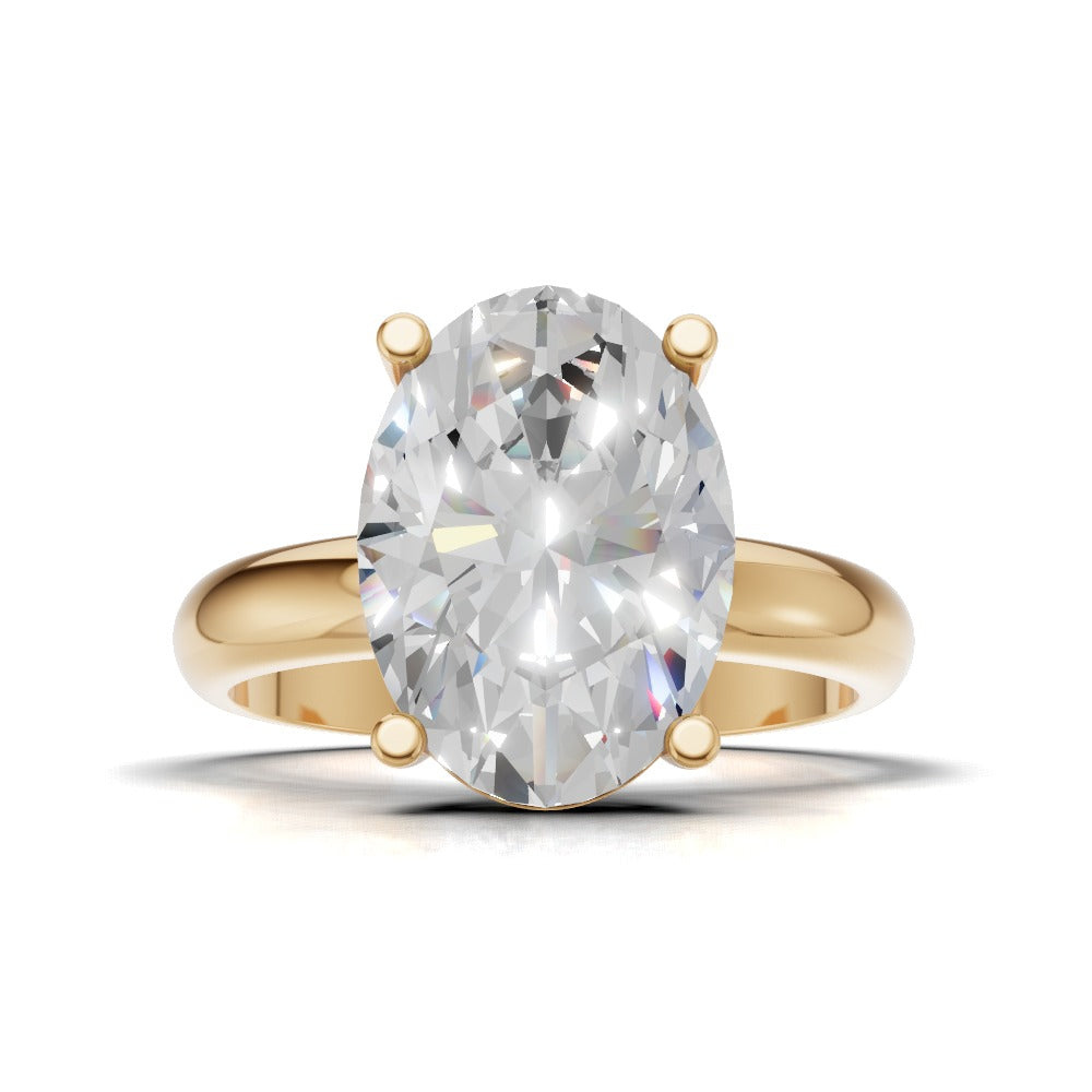 Candore, 3ct oval lab grown diamond engagement ring, Plain Sides, Plain Gallery, 18K yellow gold - view 4
