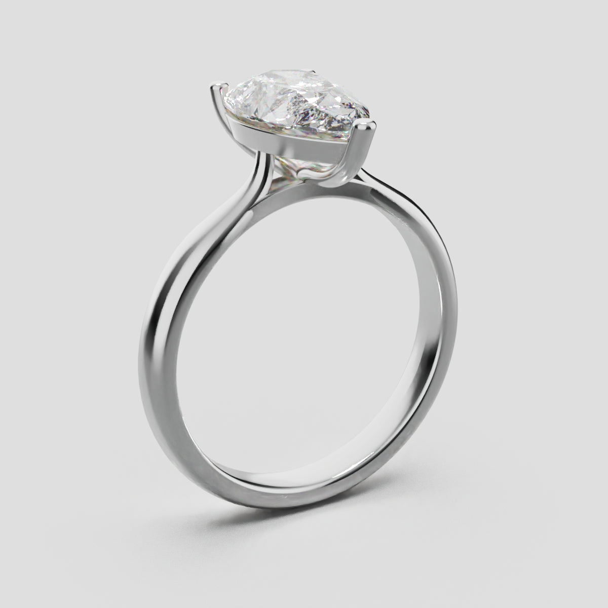 Guglia, 2ct pear lab grown diamond engagement ring, Cathedral, 18K white gold - ne