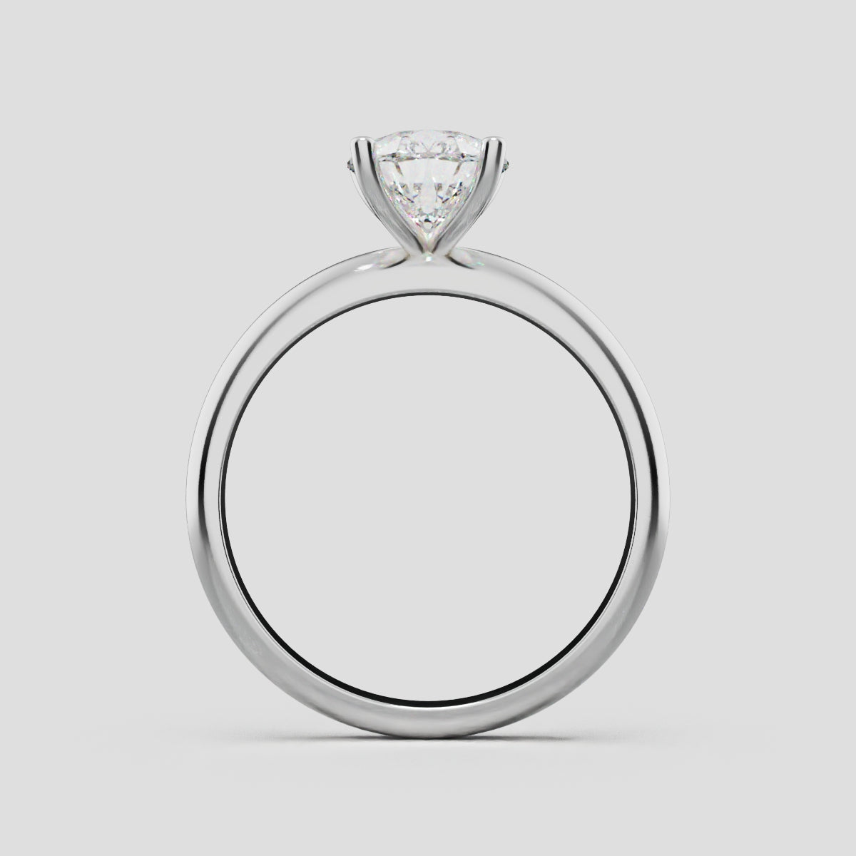 Cinque Punte, 1.5ct pear lab grown diamond engagement ring, Plain Sides, 5 Prongs, 18K white gold - through finger