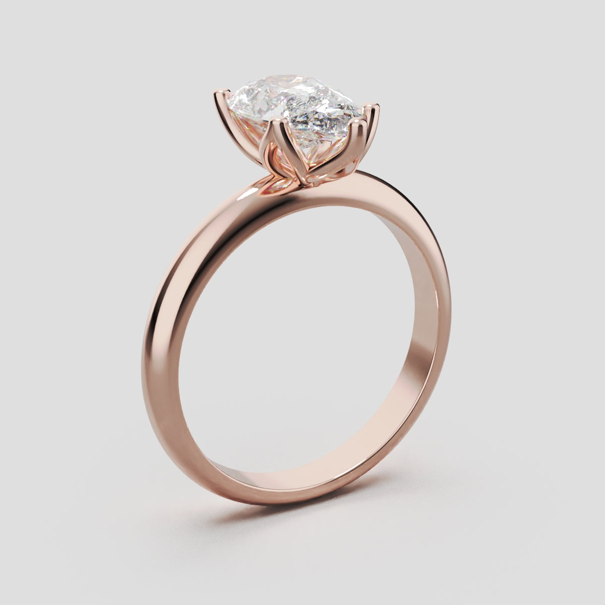 Sboccio, 1.5ct pear lab grown diamond engagement ring, Petal Set, 18K rose gold - ne