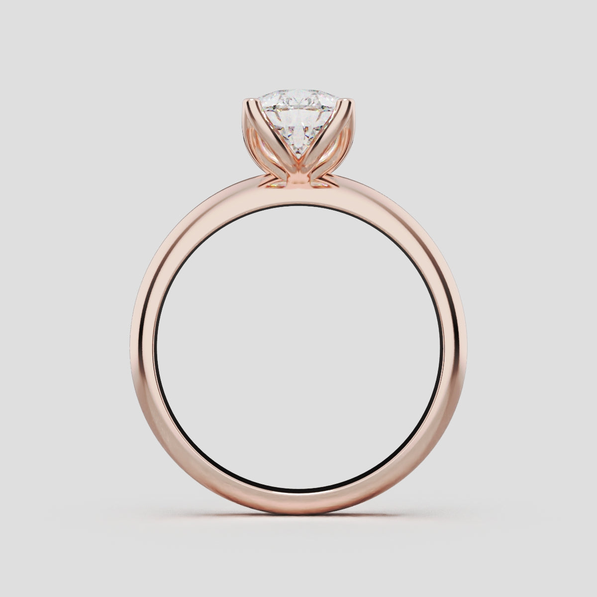 Sboccio, 1.5ct pear lab grown diamond engagement ring, Petal Set, 18K rose gold - through finger