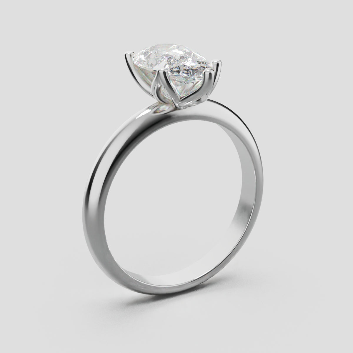Sboccio, 1.5ct pear lab grown diamond engagement ring, Petal Set, 18K white gold - ne