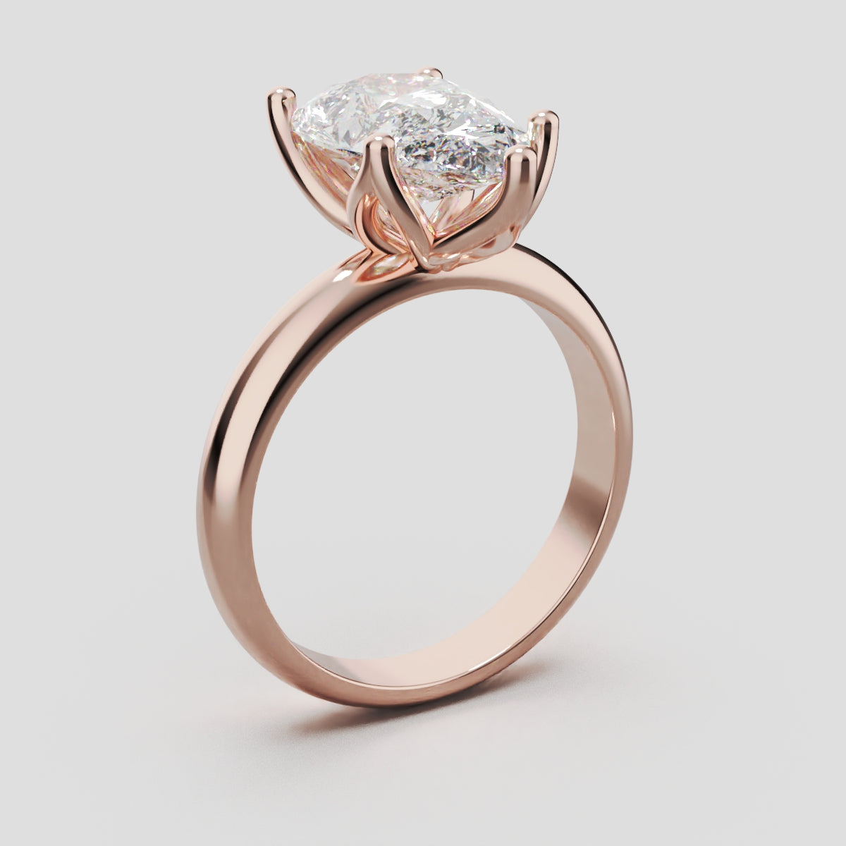Sboccio, 3ct pear lab grown diamond engagement ring, Petal Set, 18K rose gold - ne