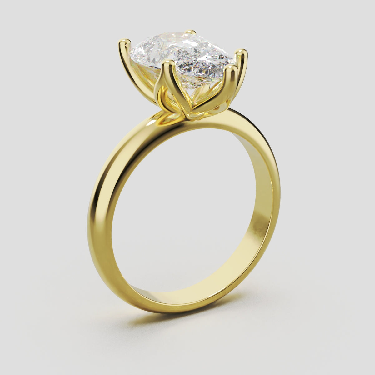 Sboccio, 3ct pear lab grown diamond engagement ring, Petal Set, 18K yellow gold - ne