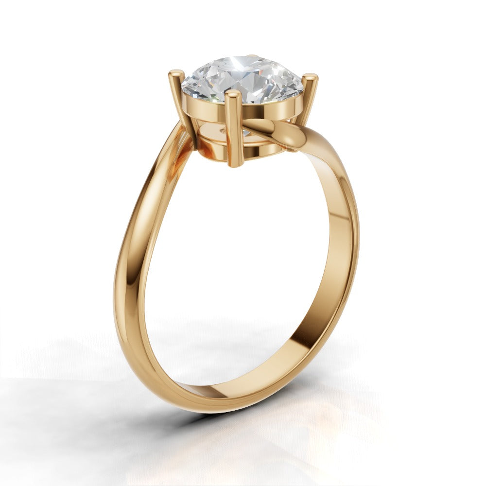 Incrocio, 1.5ct round lab grown diamond engagement ring, Bypass, 18K yellow gold - ne