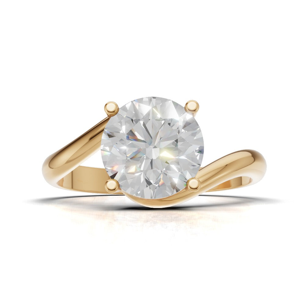 Incrocio, 1.5ct round lab grown diamond engagement ring, Bypass, 18K yellow gold - view 4