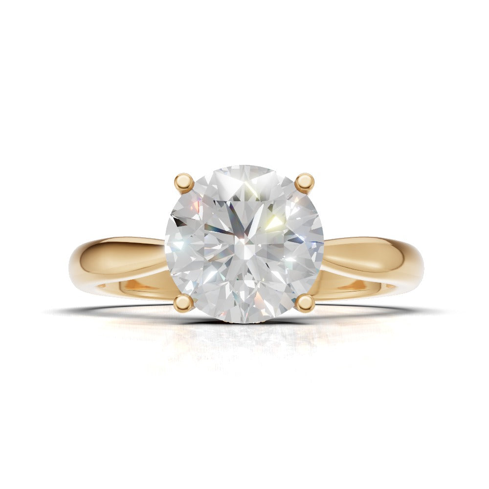 Arcata, 1.5ct round lab grown diamond engagement ring, Cathedral Hidden Halo Bridge, 18K yellow gold - view 4