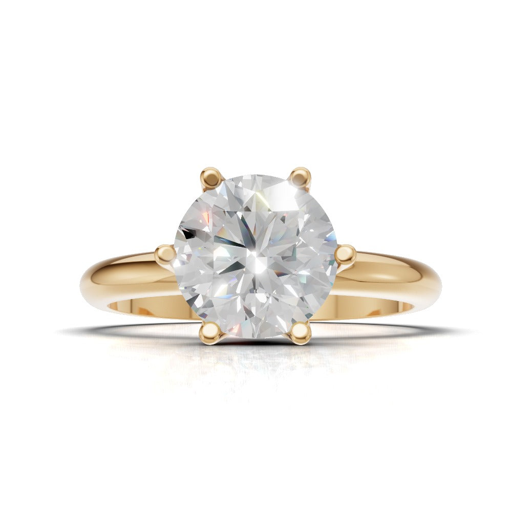 Germoglio, 1.5ct round lab grown diamond engagement ring, Hidden Petal Set, Fixed Width, 18K yellow gold - view 4