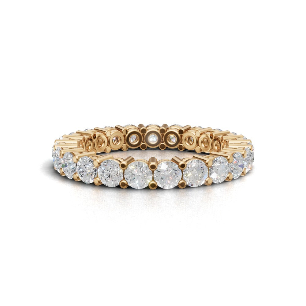 Full Eternity Basket 2.8mm lab grown diamond wedding band, 18K yellow gold - view 4