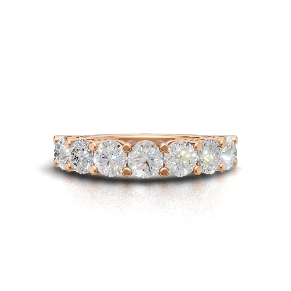 Half Eternity Basket 4mm lab grown diamond wedding band, 18K rose gold - view 4