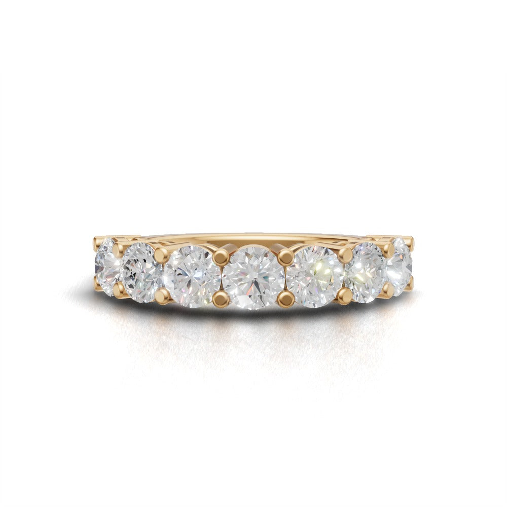 Half Eternity Basket 4mm lab grown diamond wedding band, 18K yellow gold - view 4